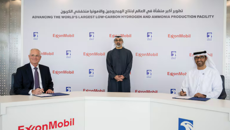 Adnoc to buy 35% stake in ExxonMobil’s new massive blue hydrogen plant in Texas