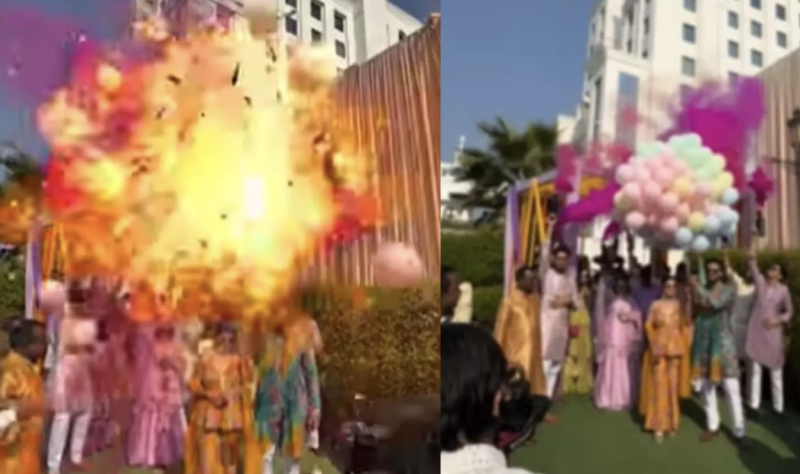 Delhi Couple Injured After Hydrogen Balloons Catch Fire During Haldi Entry Nation