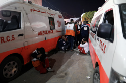 Unified Ambulance Sirens in Gaza Signal Emergency Plea for Humanitarian Support