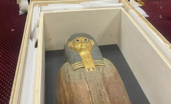 Egypt recovers intricate gilded coffin and key Middle Kingdom relic