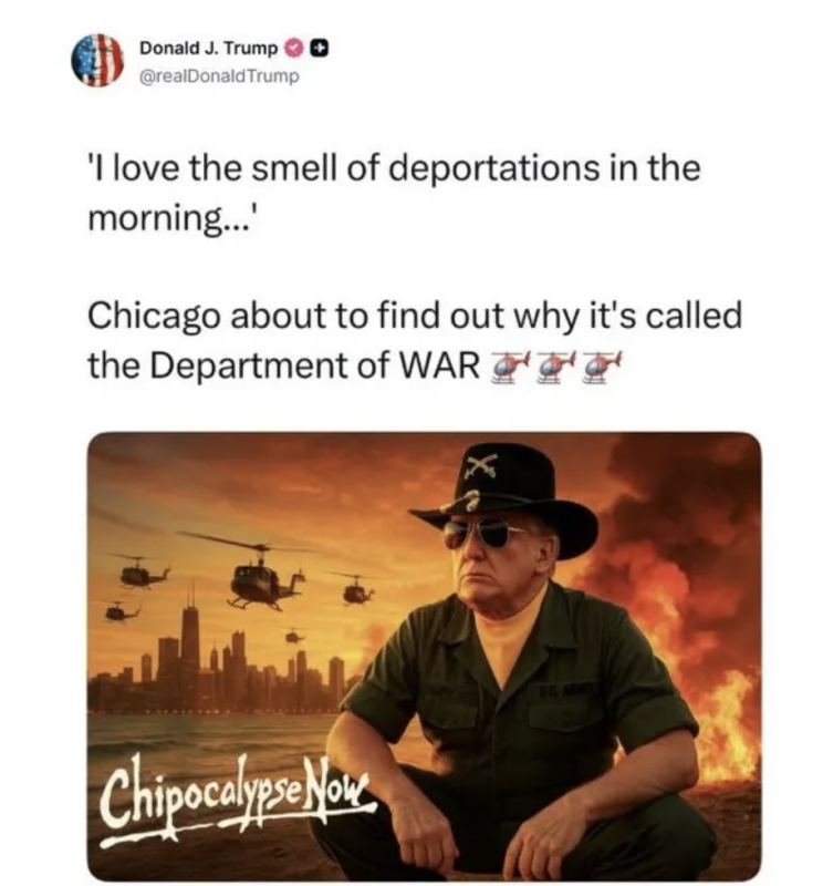 Trump Threatens to Unleash "Department of War" on Chicago