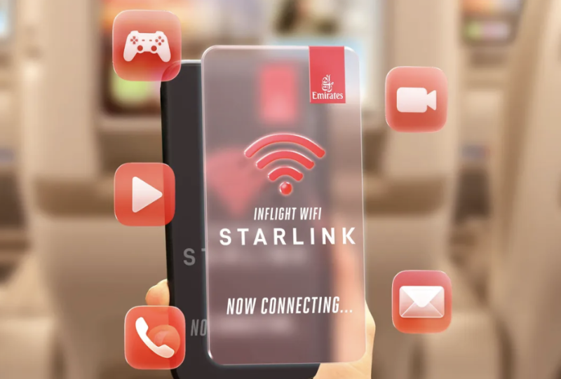 Emirates confirms fleet-wide deal for Starlink-powered free Wi-Fi
