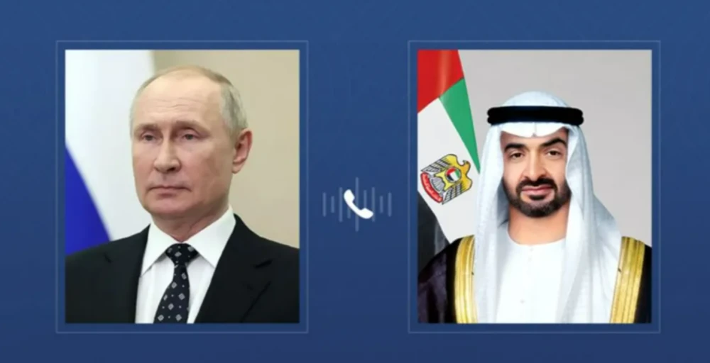 محمد بن زايد وبوتين يبحثان التعاون الثنائي في اتصال هاتفي