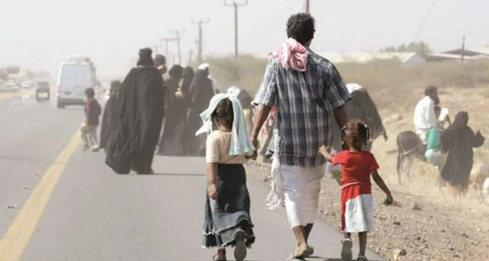 تقرير أممي: نزوح 3800 شخص في اليمن نتيجة للحرب والكوارث الطبيعية