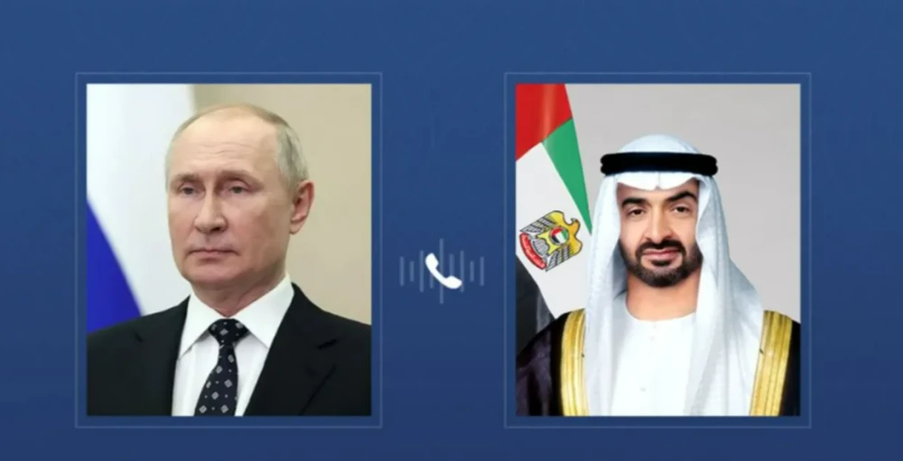 محمد بن زايد وبوتين يبحثان هاتفيا التطورات الإقليمية