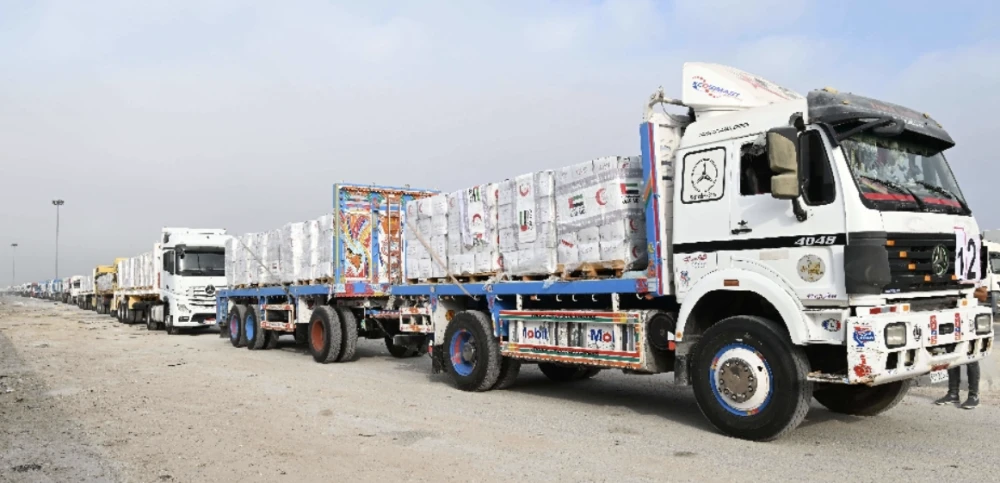 UAE sends 38 aid trucks to Gaza through Rafah crossing