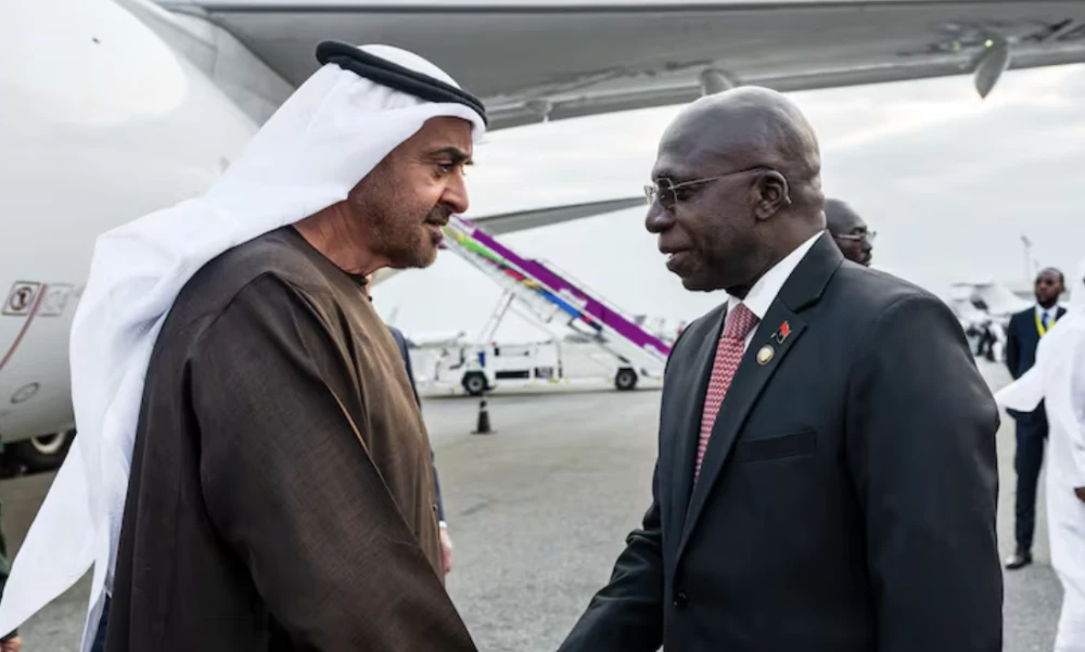 President Sheikh Mohamed arrives in Angola for state visit